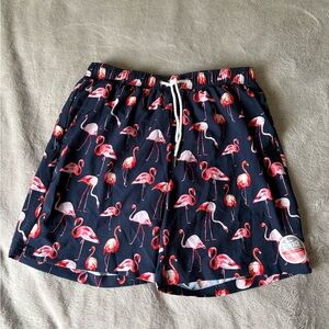 OSMAN Navy Flamingo Swim Shorts